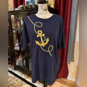 Vintage 90’s Lavon Sport Embroidered Nautical Anchor Shirt